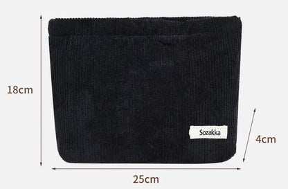 Corduroy Makeup Organizer Clutch